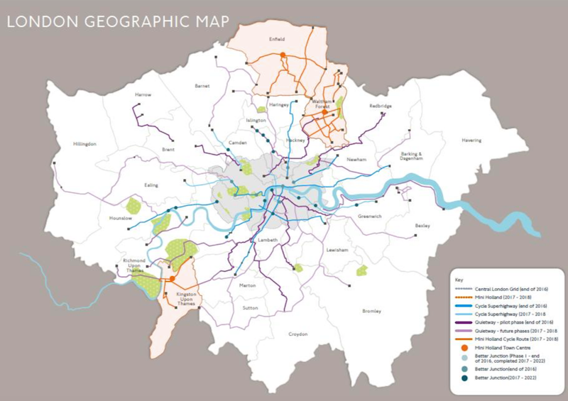 London Cycle Vision routes by 2021