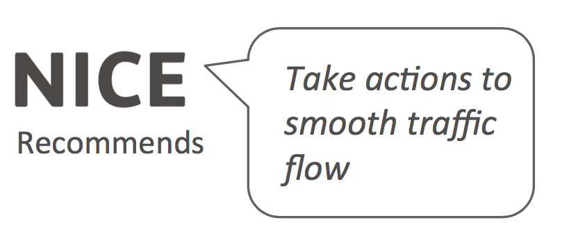 NICE recommends "Take actions to smooth traffic flow"